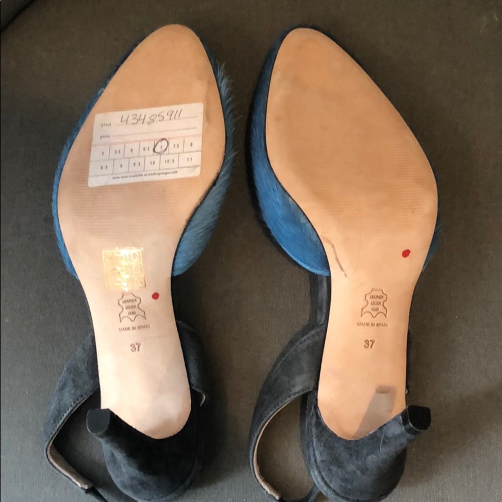 Carmen Salas Anthropologie Blue Slingback Pumps - Picture 8 of 8